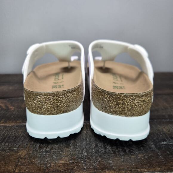 NEW Papillio Gizeh Flex Platform Womens 7 EU 38 Leather Sandals White Vegan - Picture 4 of 11